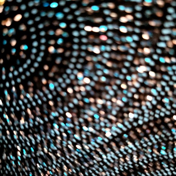 NWT Metaphor Sparkle Metallic blouse blue V-neck open sleeve dressy sparkly NEW - Picture 5 of 10